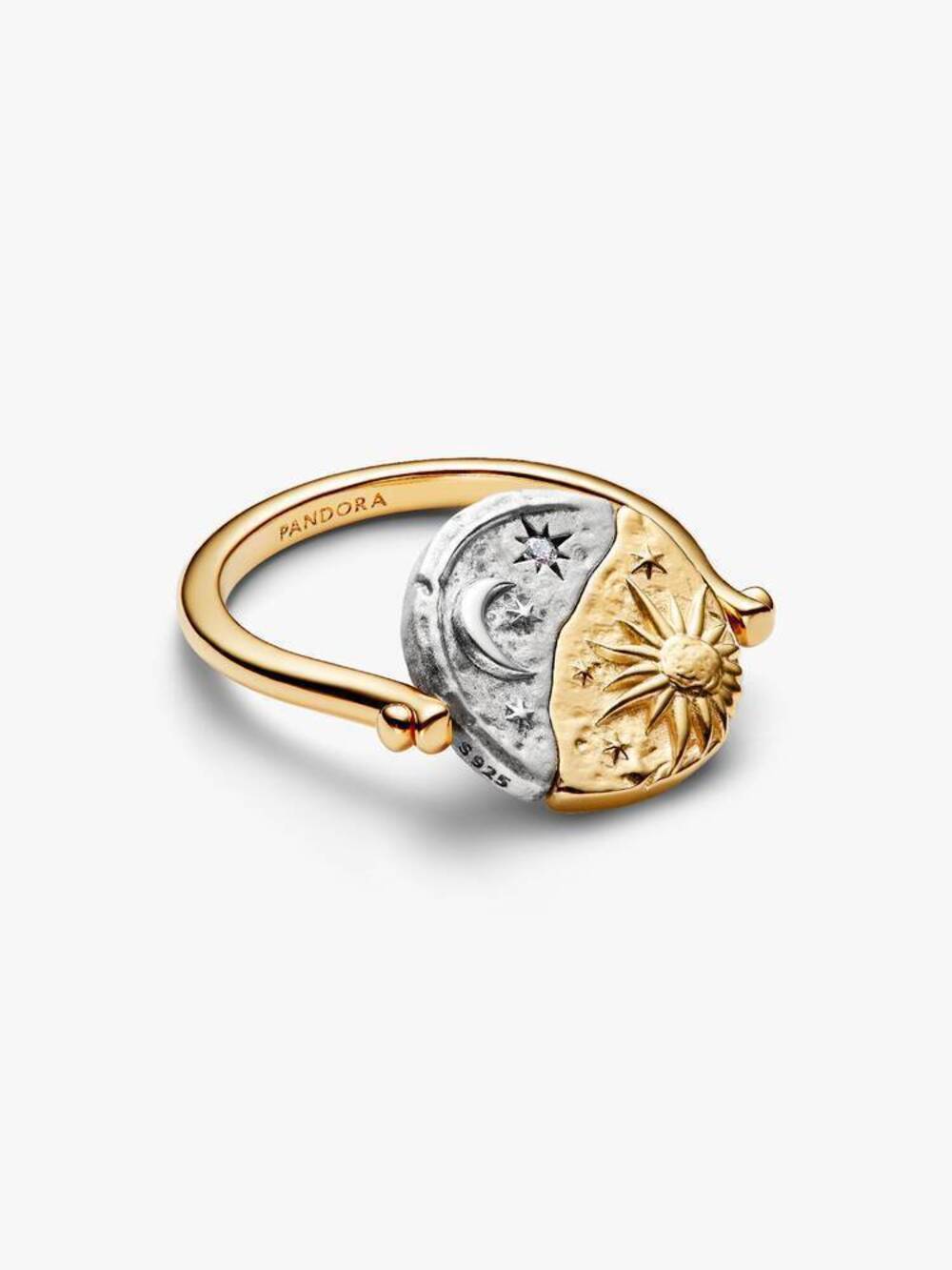 Pandora Sun & Moon Reversible Medallion Ring - Picture 2 of 4